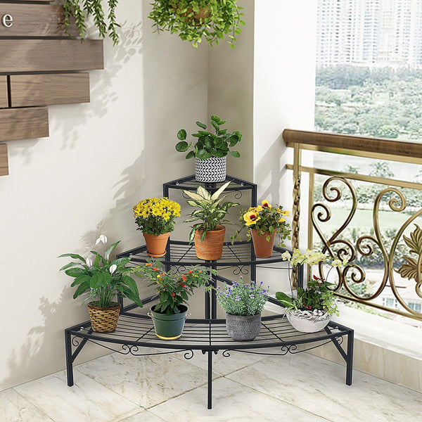 3 Tier Plant Stand Flower Pot Rack Corner Shelf Display Holder For IndoorOutdoor - RAZANSY