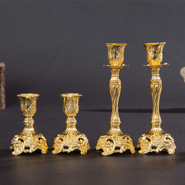 Antique Gold Silver Western Decoration Candlestick - RAZANSY
